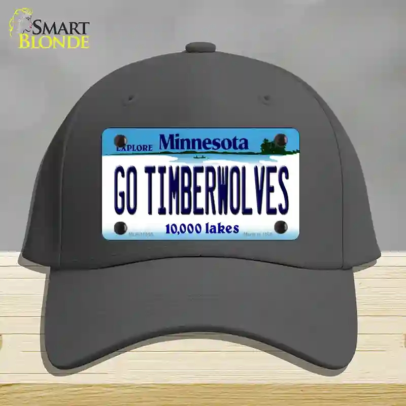 HAT04-MLP-11055 Go Timberwolves Minnesota State Novelty License Plate Hat, Cotton - Charcoal