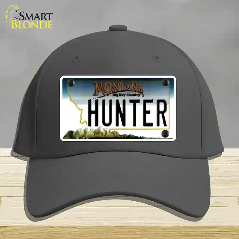 HAT04-MLP-11122 Hunter Montana State Novelty License Plate Hat, Cotton - Charcoal