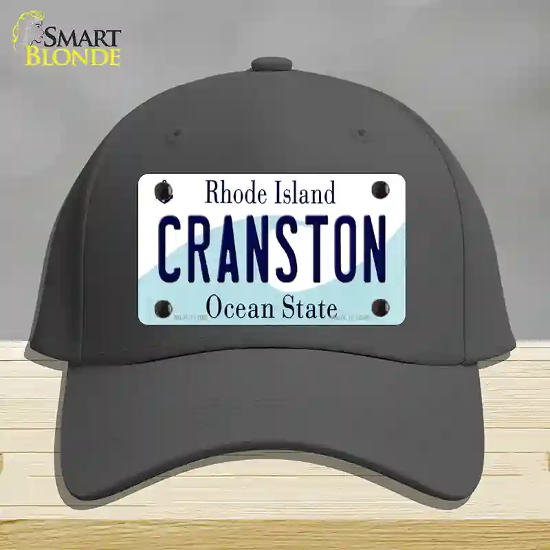 HAT04-MLP-11185 Cranston Rhode Island State Novelty License Plate Hat, Cotton - Charcoal