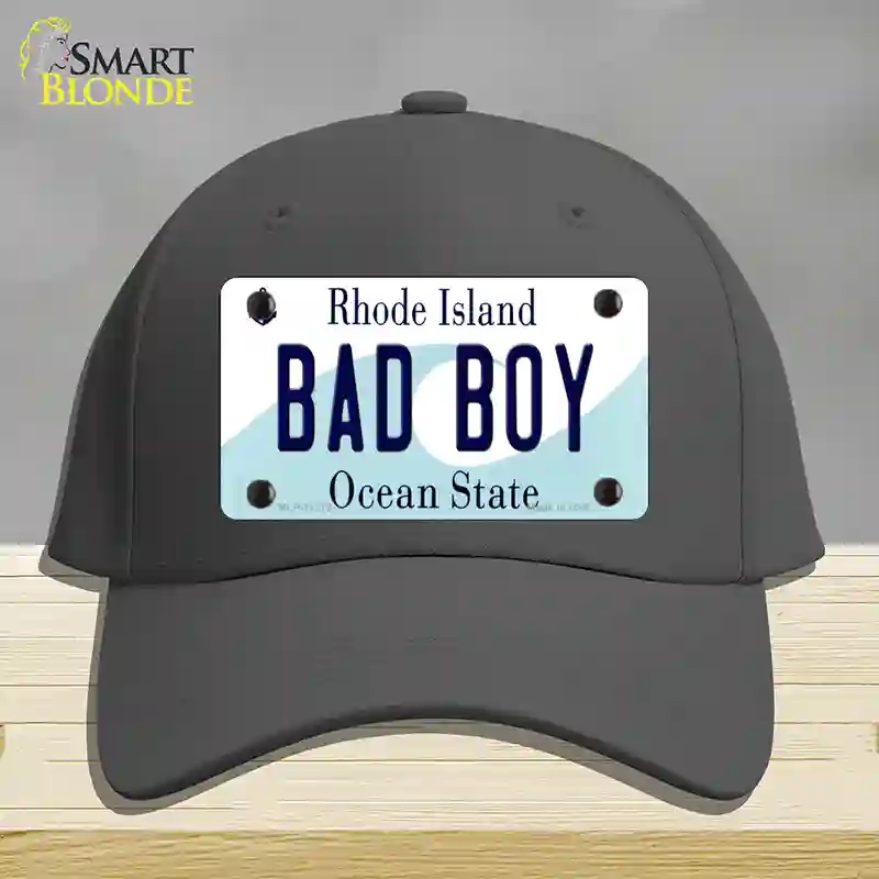 HAT04-MLP-11219 Bad Boy Rhode Island State Novelty License Plate Hat, Cotton - Charcoal