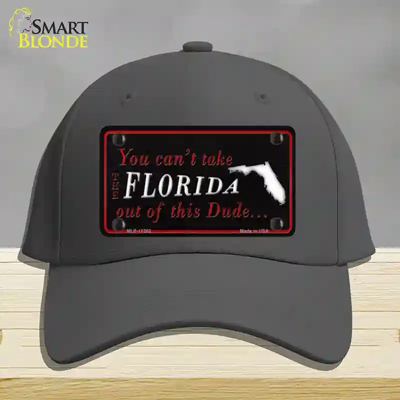 HAT04-MLP-11263 Florida Dude Novelty License Plate Hat, Cotton - Charcoal