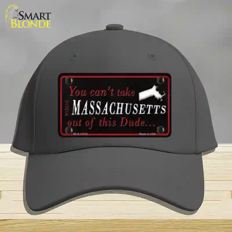 HAT04-MLP-11275 Massachusetts Dude Novelty License Plate Hat, Cotton - Charcoal