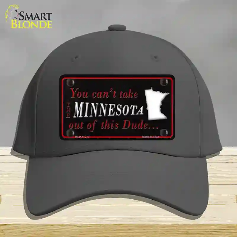 HAT04-MLP-11277 Minnesota Dude Novelty License Plate Hat, Cotton - Charcoal