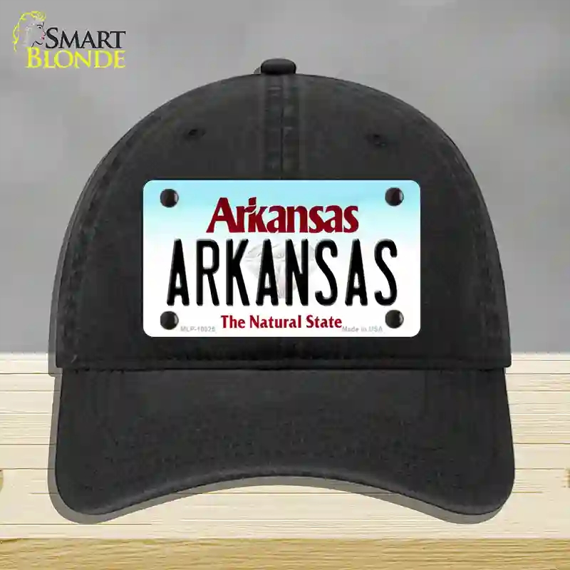 HAT07-MLP-10025 Arkansas Diamond Novelty License Plate Hat, Unconstructed Cotton - Black