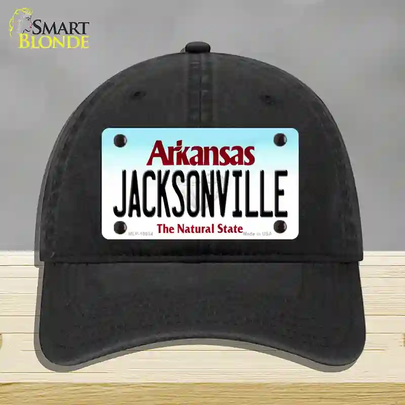 HAT07-MLP-10034 Jacksonville Arkansas Novelty License Plate Hat, Unconstructed Cotton - Black