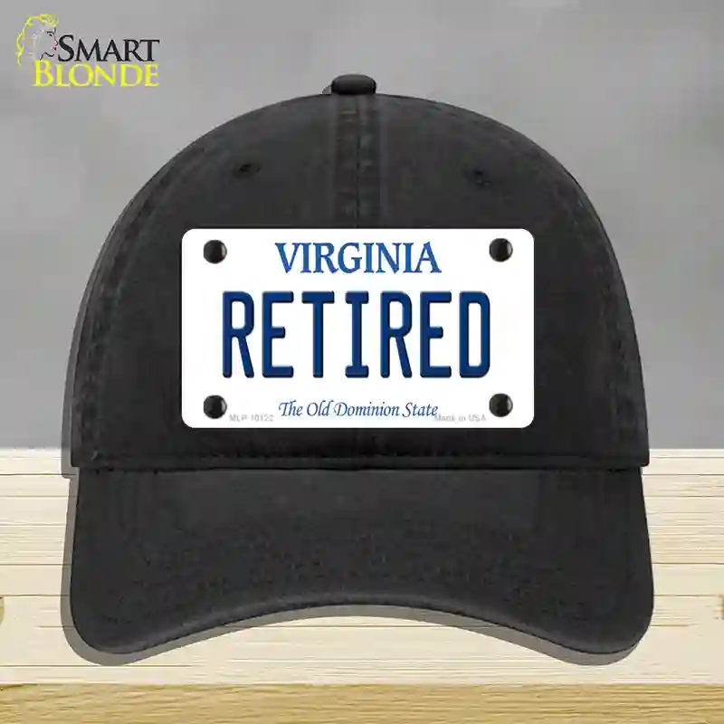 HAT07-MLP-10122 Retired Virginia Novelty License Plate Hat, Unconstructed Cotton - Black