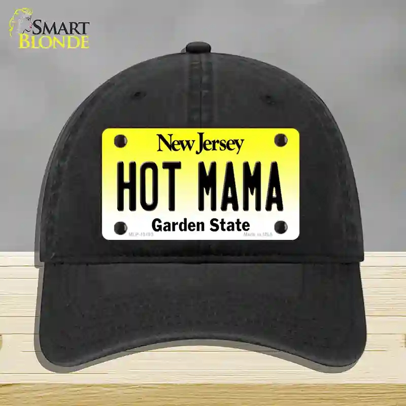 HAT07-MLP-10163 Hot Mama   Jersey Novelty License Plate Hat, Unconstructed Cotton - Black