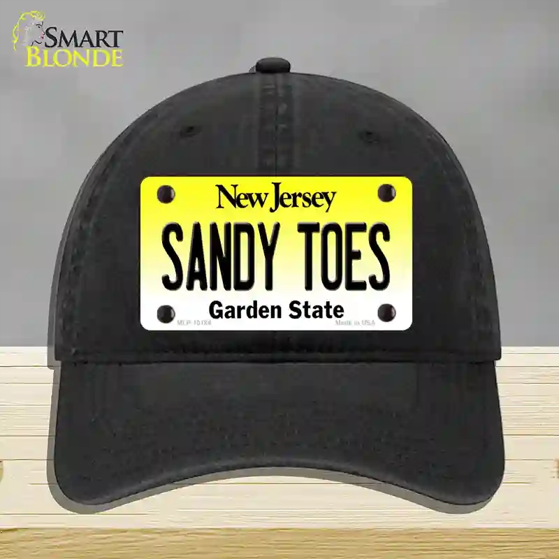 HAT07-MLP-10184 Sandy Toes   Jersey Novelty License Plate Hat, Unconstructed Cotton - Black