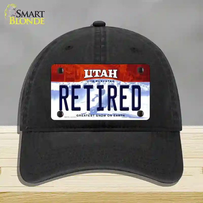 HAT07-MLP-10207 Retired Utah Novelty License Plate Hat, Unconstructed Cotton - Black