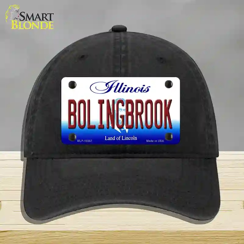 HAT07-MLP-10287 Bolingbrook Illinois Novelty License Plate Hat, Unconstructed Cotton - Black
