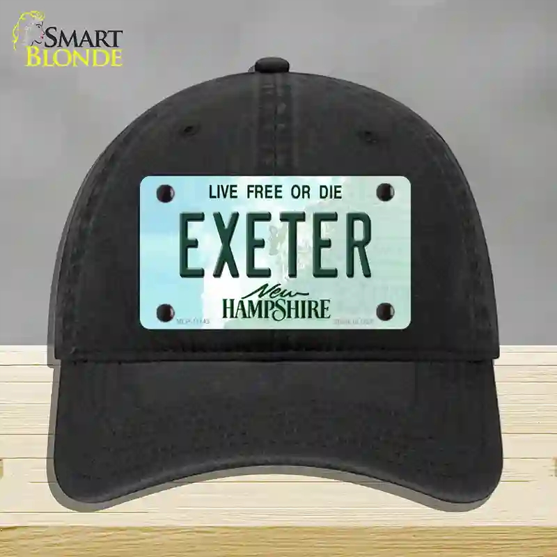 HAT07-MLP-11143 Exeter   Hampshire State Novelty License Plate Hat, Unconstructed Cotton - Black