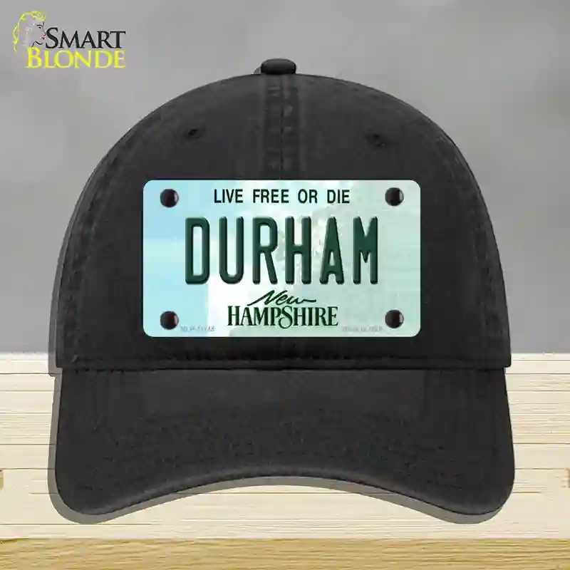HAT07-MLP-11145 Durham   Hampshire State Novelty License Plate Hat, Unconstructed Cotton - Black