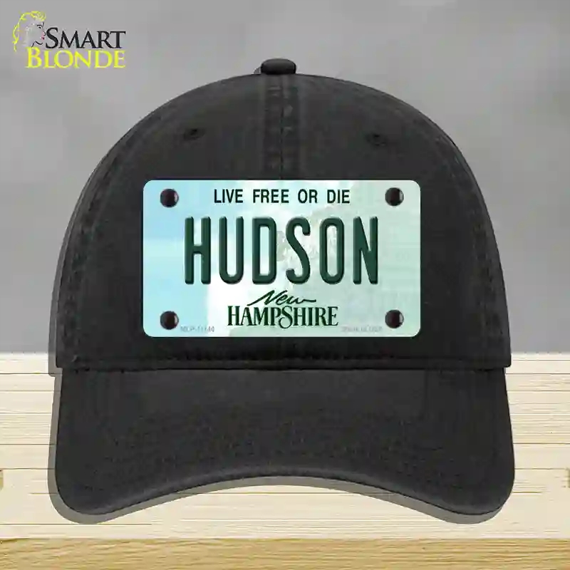 HAT07-MLP-11146 Hudson   Hampshire State Novelty License Plate Hat, Unconstructed Cotton - Black
