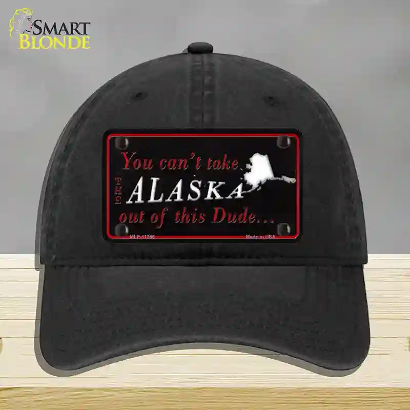 HAT07-MLP-11256 Alaska Dude Novelty License Plate Hat, Unconstructed Cotton - Black