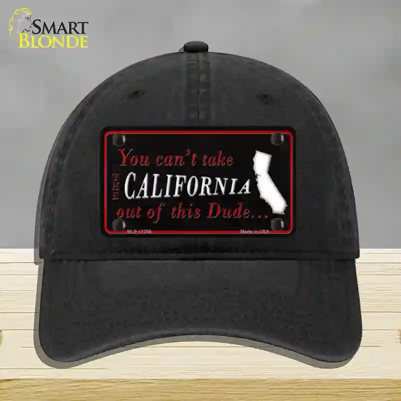 HAT07-MLP-11259 California Dude Novelty License Plate Hat, Unconstructed Cotton - Black