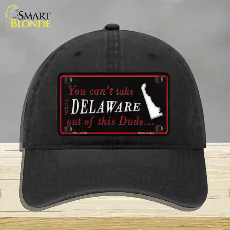 HAT07-MLP-11262 Delaware Dude Novelty License Plate Hat, Unconstructed Cotton - Black