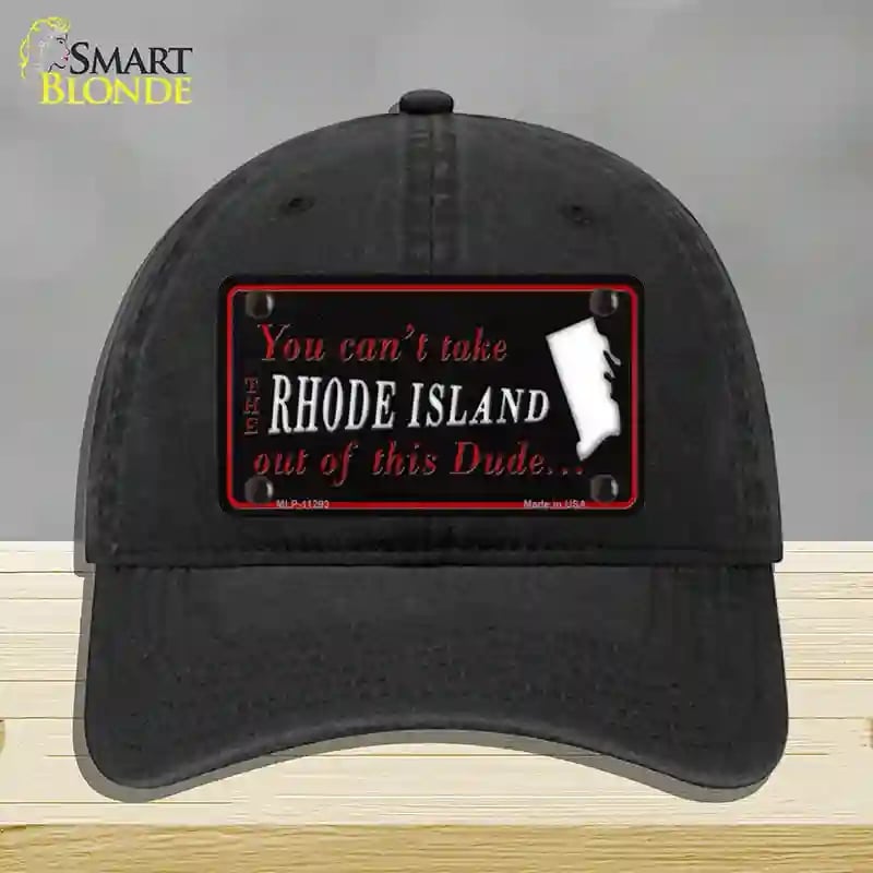 HAT07-MLP-11293 Rhode Island Dude Novelty License Plate Hat, Unconstructed Cotton - Black