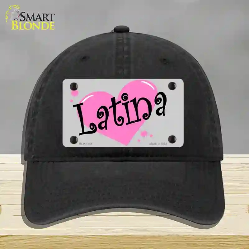HAT07-MLP-1144 Latina Novelty License Plate Hat, Unconstructed Cotton - Black