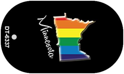 SMART BLONDE Minnesota Rainbow State Novelty Metal Dog Tag Necklace DT-6337