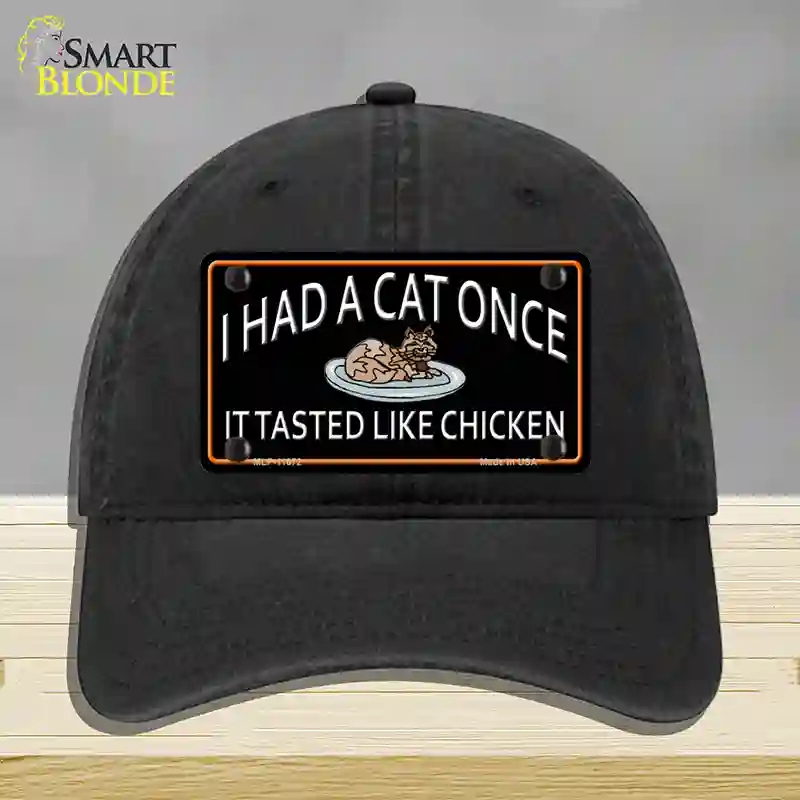 HAT07-MLP-11672 I Had a Cat Once Novelty License Plate Hat, Unconstructed Cotton - Black