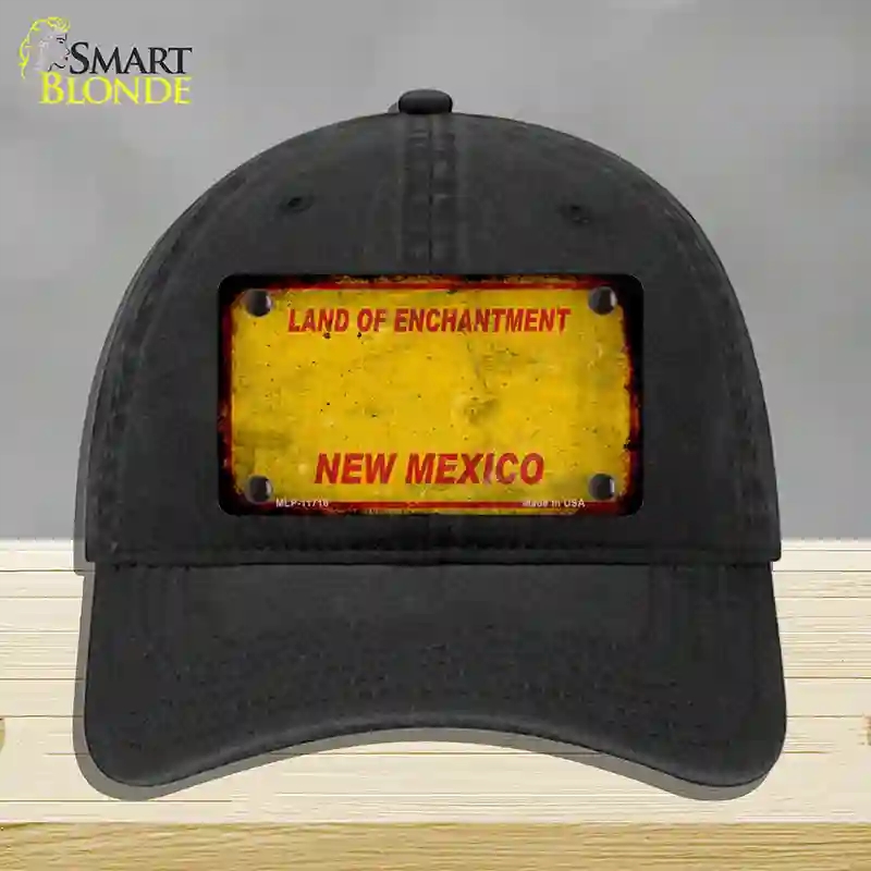 HAT07-MLP-11716   Mexico Rusty Blank Novelty License Plate Hat, Unconstructed Cotton - Black