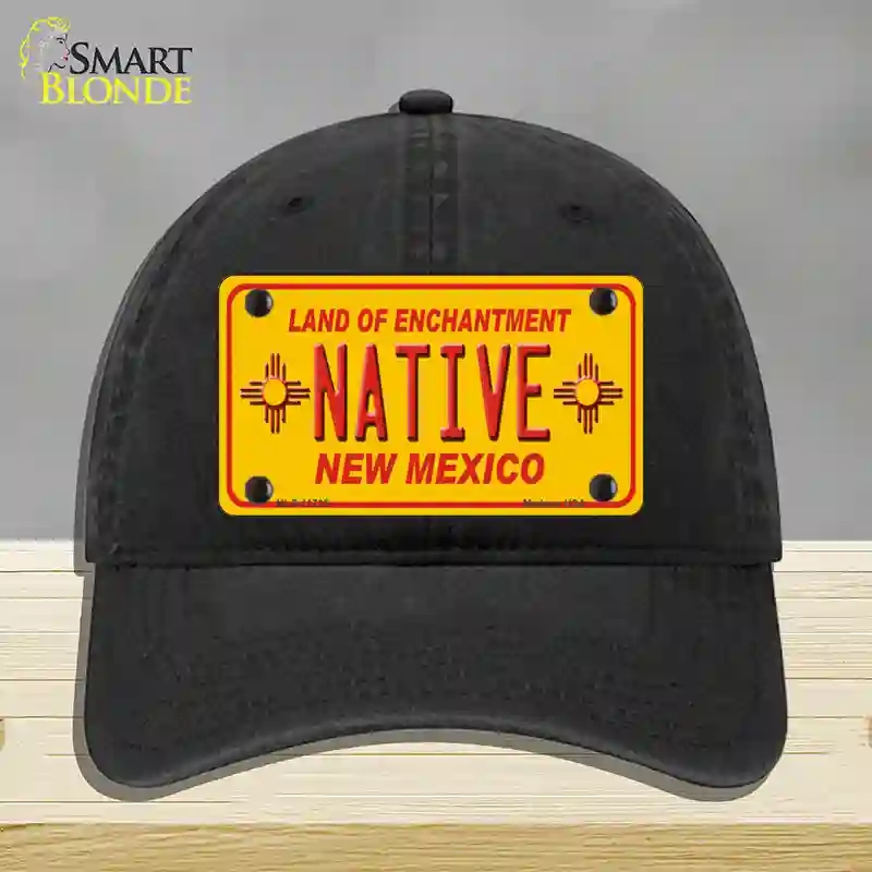HAT07-MLP-11735 Native   Mexico Yellow State Novelty License Plate Hat, Unconstructed Cotton - Black