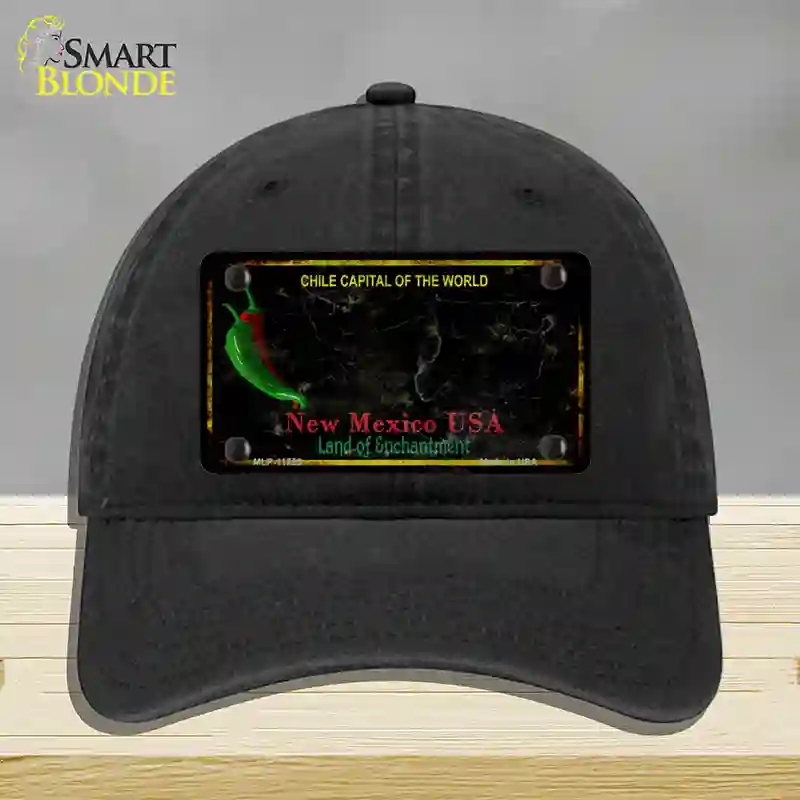 HAT07-MLP-11755   Mexico Blank Rusty State Novelty License Plate Hat, Unconstructed Cotton - Black