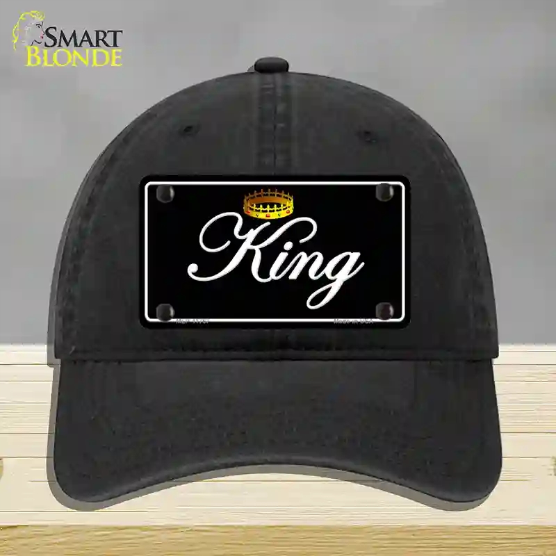 HAT07-MLP-11767 King Novelty License Plate Hat, Unconstructed Cotton - Black