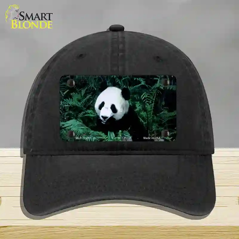 HAT07-MLP-1187 Panda Bear Novelty License Plate Hat, Unconstructed Cotton - Black