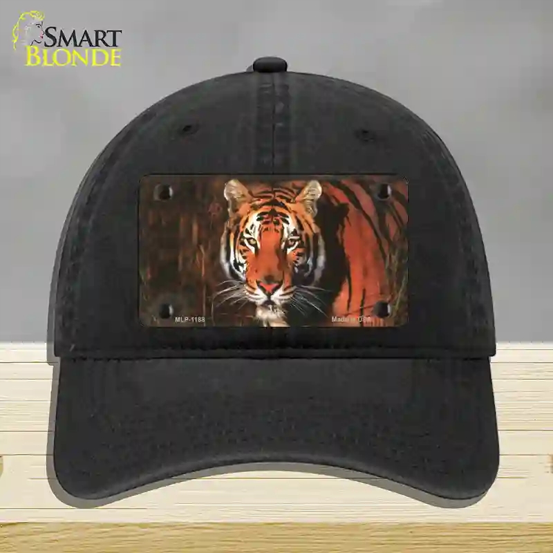 HAT07-MLP-1188 Tiger Novelty License Plate Hat, Unconstructed Cotton - Black