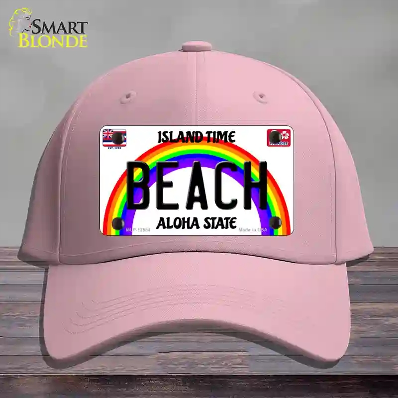 HAT05-MLP-12554 Beach Hawaii Novelty License Plate Hat, Cotton - Pink