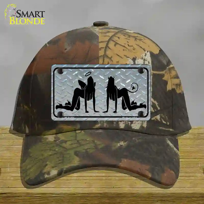 HAT06-MLP-061 Angel & Devil Novelty License Plate Hat, Cotton - Camoflauge