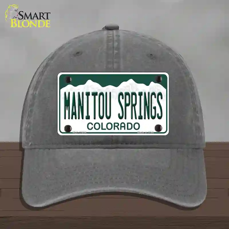 HAT08-MLP-11654 Manitou Springs Colorado Novelty License Plate Hat, Unconstructed Cotton - Charcoal