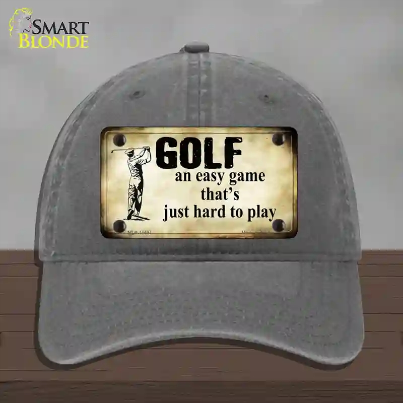 HAT08-MLP-11681 Golf An Easy Game Novelty License Plate Hat, Unconstructed Cotton - Charcoal
