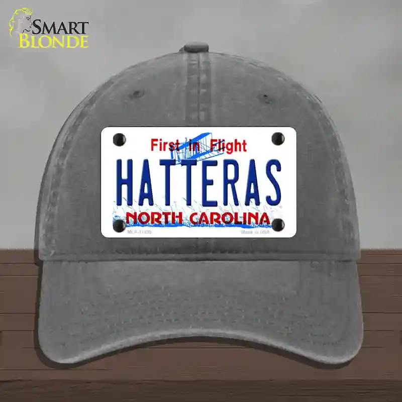 HAT08-MLP-11830 Hatteras North Carolina Novelty License Plate Hat, Unconstructed Cotton - Charcoal