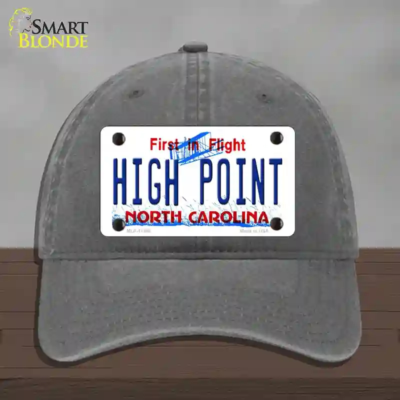 HAT08-MLP-11848 High Point North Carolina Novelty License Plate Hat, Unconstructed Cotton - Charcoal