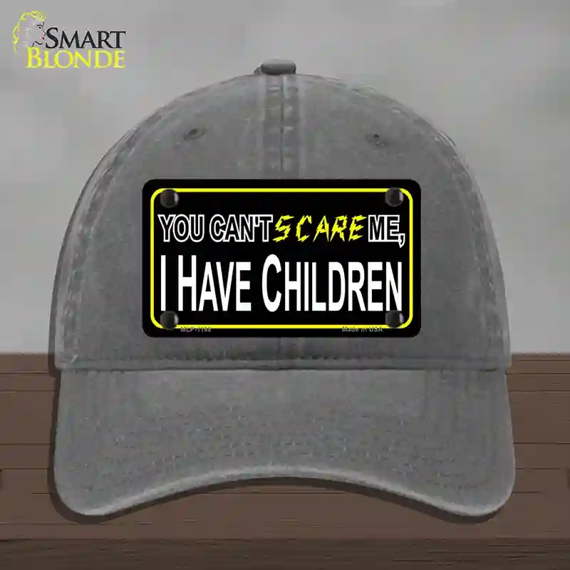 HAT08-MLP-1198 Cant Scare Me Novelty License Plate Hat, Unconstructed Cotton - Charcoal