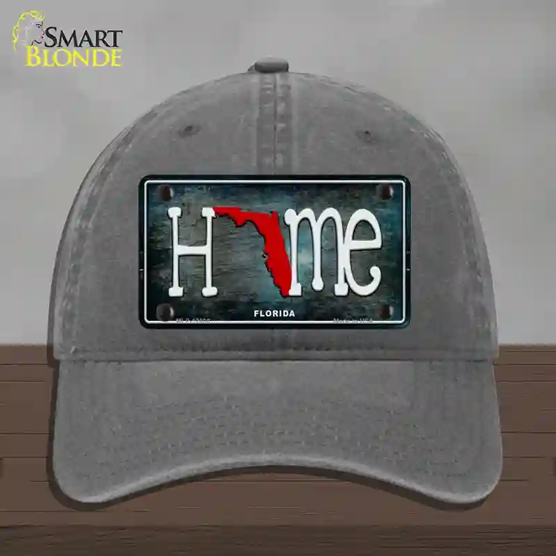 HAT08-MLP-12000 Florida Home State Outline Novelty License Plate Hat, Unconstructed Cotton - Charcoal