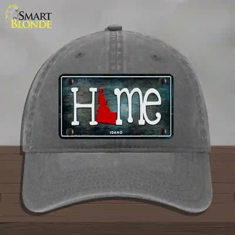 HAT08-MLP-12003 Idaho Home State Outline Novelty License Plate Hat, Unconstructed Cotton - Charcoal