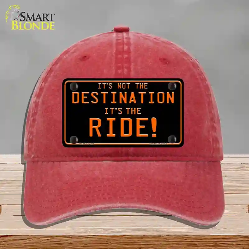 HAT13-MLP-12189 Its Not the Destination Novelty License Plate Hat, Unconstructed Cotton - Red