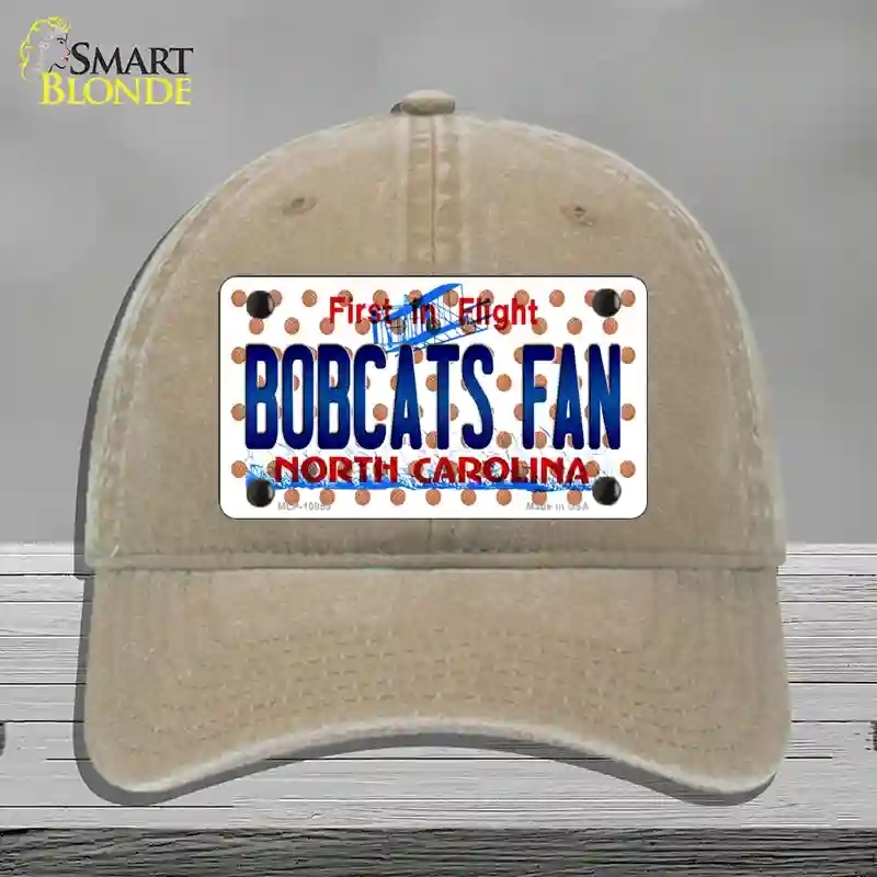 HAT09-MLP-10850 Hornets Fan North Carolina Novelty License Plate Hat, Unconstructed Cotton - Khaki