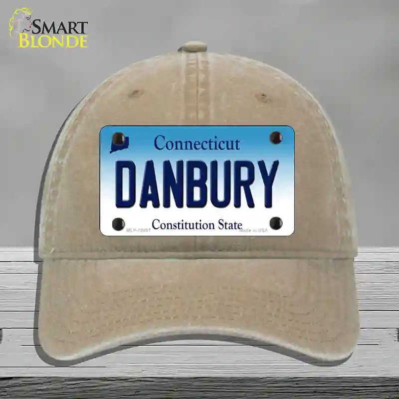 HAT09-MLP-10897 Danbury Connecticut Novelty License Plate Hat, Unconstructed Cotton - Khaki