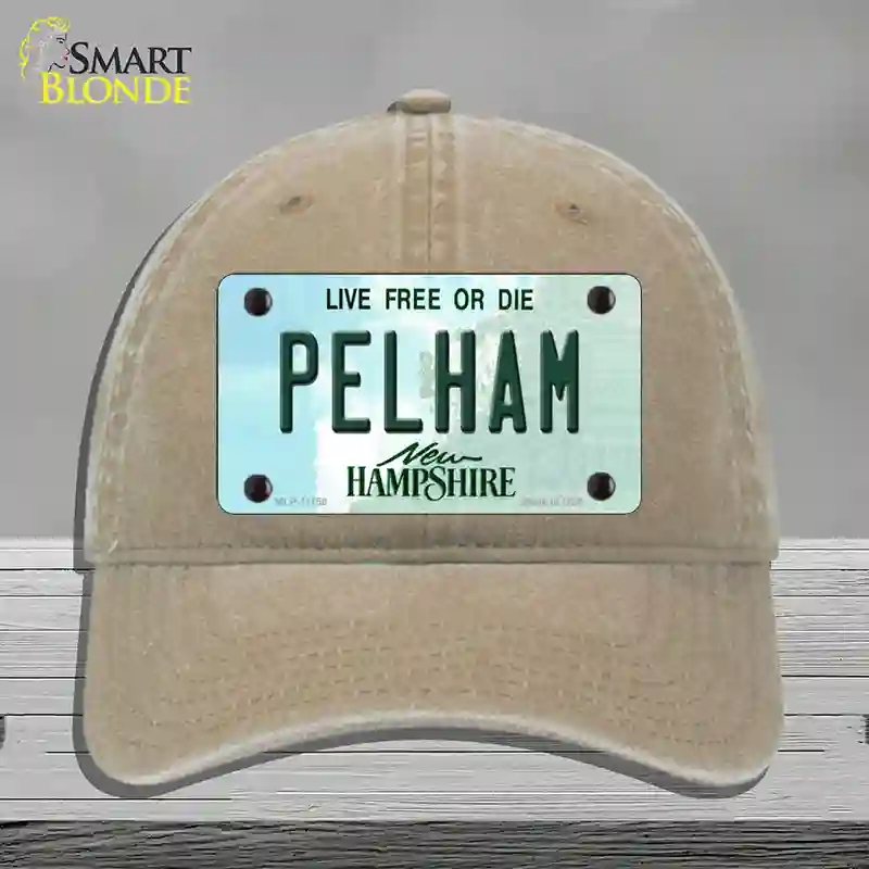 HAT09-MLP-11150 Pelham   Hampshire State Novelty License Plate Hat, Unconstructed Cotton - Khaki