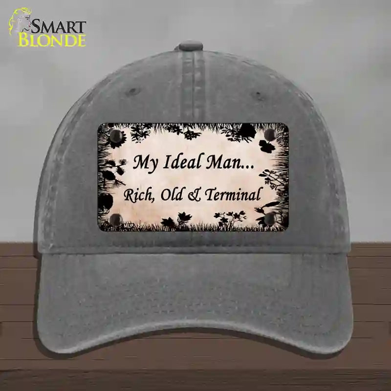 HAT08-MLP-1227 Rich Old & Terminal Novelty License Plate Hat, Unconstructed Cotton - Charcoal
