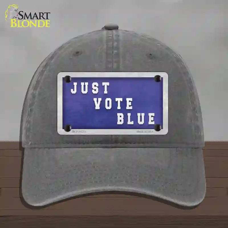 HAT08-MLP-12271 Just Vote Blue Novelty License Plate Hat, Unconstructed Cotton - Charcoal