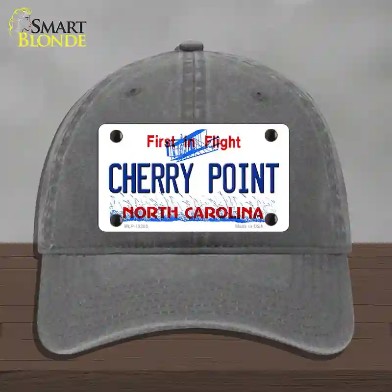 HAT08-MLP-12293 North Carolina Cherry Point Novelty License Plate Hat, Unconstructed Cotton - Charcoal
