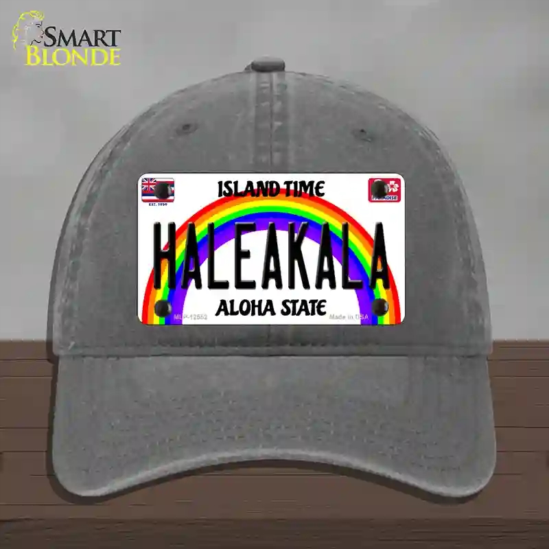 HAT08-MLP-12552 Haleakala Hawaii Novelty License Plate Hat, Unconstructed Cotton - Charcoal