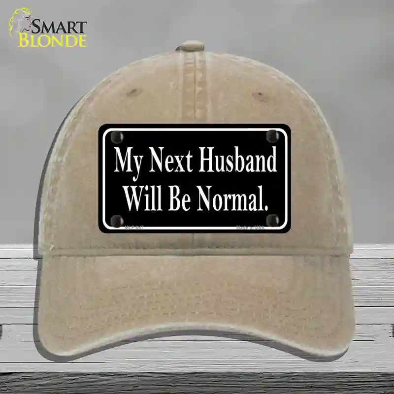 HAT09-MLP-047 My Next Husband Novelty License Plate Hat, Unconstructed Cotton - Khaki