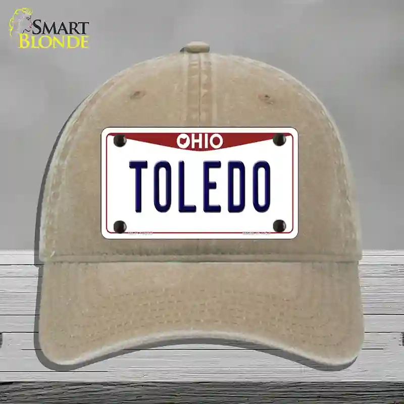HAT09-MLP-10069 Toledo Ohio Novelty License Plate Hat, Unconstructed Cotton - Khaki