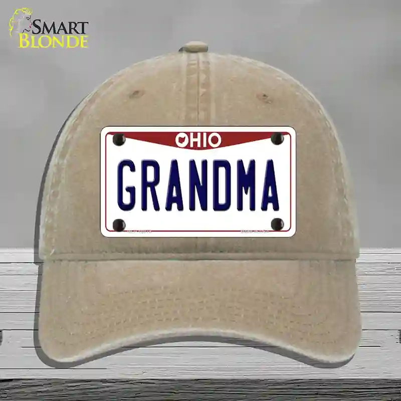 HAT09-MLP-10078 Grandma Ohio Novelty License Plate Hat, Unconstructed Cotton - Khaki